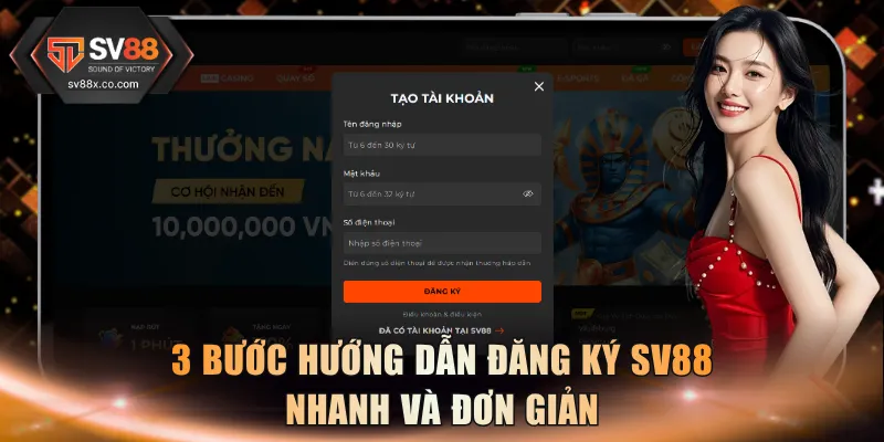 3 bước hướng dẫn đăng ký SV88 nhanh và đơn giản