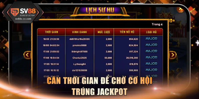 Căn thời gian để chờ cơ hội trúng jackpot