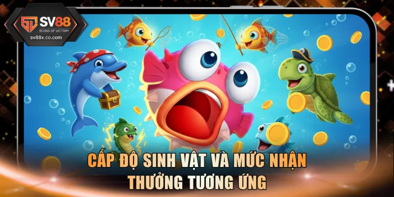 Cấp độ sinh vật và mức nhận thưởng tương ứng