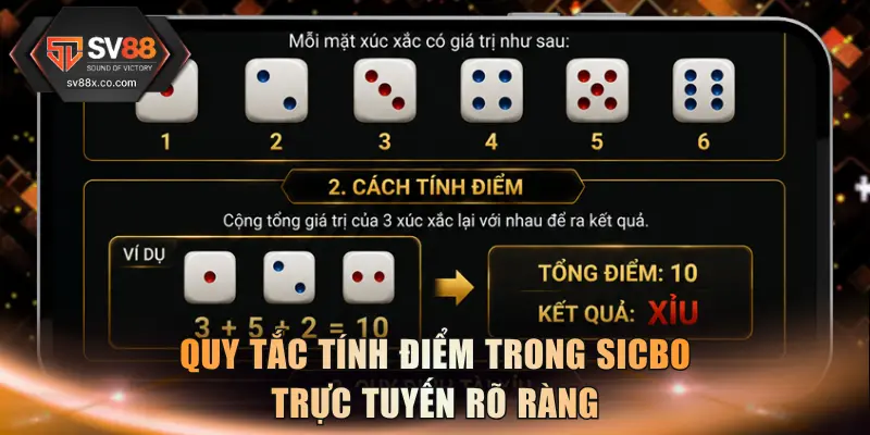 Quy tắc tính điểm trong sicbo trực tuyến rõ ràng
