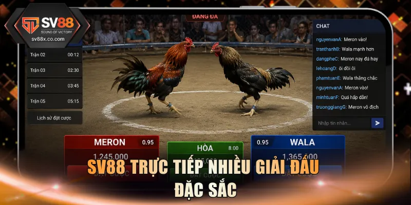 SV88 trực tiếp nhiều giải đấu đặc sắc